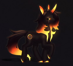 Size: 1600x1448 | Tagged: safe, artist:proxicute, oc, oc only, oc:callipso, pony, unicorn, black hole, glowing cutie mark, glowing eyes, glowing horn, glowing mane, horn, solo