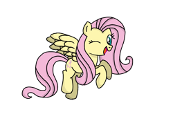 Size: 800x600 | Tagged: safe, artist:thread8, fluttershy, pegasus, pony, g4, cute, one eye closed, open mouth, open smile, shyabetes, simple background, smiling, transparent background, wink