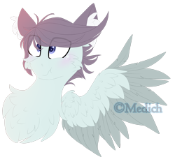 Size: 2580x2325 | Tagged: safe, artist:mediasmile666, oc, oc only, pegasus, pony, bust, high res, simple background, solo, spread wings, transparent background, two toned wings, wings