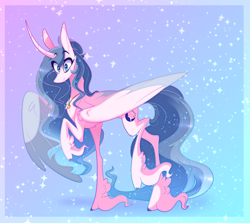 Size: 2475x2210 | Tagged: safe, artist:sugaryicecreammlp, oc, oc only, oc:sparkdust knight, alicorn, pony, female, high res, mare, solo, two toned wings, unshorn fetlocks, wings
