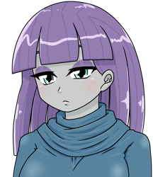 Size: 640x740 | Tagged: safe, artist:batipin, maud pie, equestria girls, g4, bust, female, simple background, solo, transparent background, white background