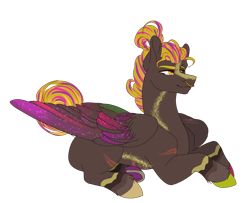 Size: 1280x1040 | Tagged: safe, artist:copshop, oc, oc only, pegasus, pony, colored wings, concave belly, lying down, male, multicolored wings, prone, simple background, solo, stallion, transparent background, wings