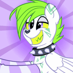 Size: 510x510 | Tagged: safe, artist:melonmilk, oc, oc only, oc:melonmilk, big cat, leopard, pony, snow leopard, animated, choker, clothes, gif, ponysona, show accurate, socks, solo, spiked choker, striped socks, wings