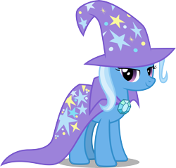 Size: 8000x7654 | Tagged: safe, artist:fruft, trixie, pony, unicorn, g4, absurd resolution, brooch, cape, clasp, clothes, female, hat, jewelry, mare, simple background, solo, transparent background, trixie's brooch, trixie's cape, trixie's hat, vector