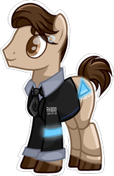 Size: 932x1435 | Tagged: safe, artist:quartziie, oc, oc only, earth pony, pony, base used, connor, detroit: become human, male, rk800, solo