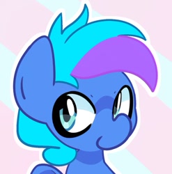 Size: 939x949 | Tagged: safe, artist:kindakismet, oc, oc only, oc:azul skies, earth pony, pony, looking at you, smiling, solo
