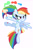 Size: 1757x2665 | Tagged: safe, artist:kindakismet, rainbow dash, pegasus, pony, g4, flying, paint, paintbrush, simple background, smiling, solo, spread wings, white background, wings