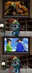 Size: 1920x4320 | Tagged: safe, rainbow dash, equestria girls, g4, dragon ball, dragon ball super: broly, dragonball evolution, male, meme, piccolo (dragon ball evolution), son goku, son goku (evolution), vegeta