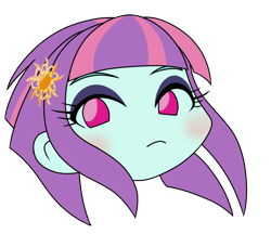 Size: 740x640 | Tagged: safe, alternate version, artist:batipin, part of a set, sunny flare, equestria girls, g4, head only, simple background, solo, transparent background