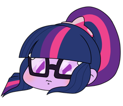 Size: 740x640 | Tagged: safe, alternate version, artist:batipin, part of a set, sci-twi, twilight sparkle, equestria girls, g4, head only, simple background, solo, transparent background