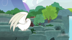 Size: 1280x720 | Tagged: safe, screencap, bird, g4, memnagerie, my little pony: friendship is forever, background, birds doing bird things, grooming, preening, scenic ponyville, tree, waterfall