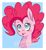 Size: 1144x1236 | Tagged: dead source, safe, artist:cherritoppu, pinkie pie, earth pony, pony, g4, bust, portrait, solo, tongue out