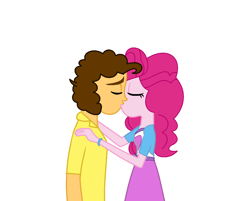 Size: 1056x850 | Tagged: safe, artist:brightstar40k, cheese sandwich, pinkie pie, human, equestria girls, g4, duo, equestria girls-ified, female, kiss on the lips, kissing, male, ship:cheesepie, shipping, simple background, straight, white background