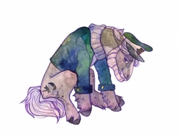 Size: 2560x1989 | Tagged: safe, artist:soudooku, oc, oc only, earth pony, pony, solo, traditional art, watercolor painting