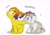 Size: 2048x1446 | Tagged: safe, artist:mochi_nation, oc, oc only, oc:moth, oc:sunrich maron, earth pony, pegasus, pony, biting, cute, duo, facial markings, female, floppy ears, freckles, looking at each other, markings, nom, simple background, sitting, white background