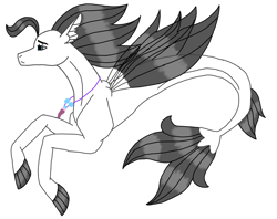Size: 3449x2725 | Tagged: safe, alternate version, artist:agdapl, sea pony, seapony (g4), blue eyes, fin wings, fins, fish tail, high res, jewelry, male, necklace, seaponified, simple background, solo, species swap, tail, team fortress 2, white background, wings