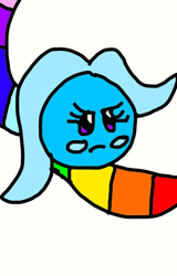Size: 664x1038 | Tagged: safe, artist:sugarbugjewelpet, trixie, puffball, g4, 1000 hours in ms paint, ball, female, kirby (series), kirby: canvas curse, kirbyfied, simple background, solo, trixieball, white background