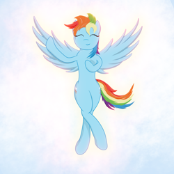 Size: 3000x3000 | Tagged: safe, artist:melody joy, rainbow dash, pegasus, pony, g4, abstract background, eyes closed, female, flying, high res, mare, smiling, solo, wings