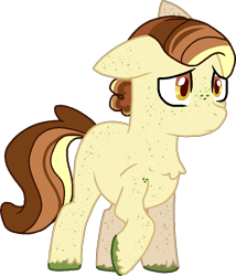 Size: 642x749 | Tagged: safe, artist:rickysocks, oc, oc only, oc:butternut silken, earth pony, pony, colt, male, offspring, parent:apple bloom, simple background, solo, transparent background