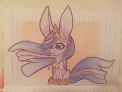 Size: 1280x960 | Tagged: safe, artist:eithene14, twilight sparkle, alicorn, pony, g4, the last problem, crown, female, hoof shoes, impossibly large ears, jewelry, lined paper, mare, older, older twilight, older twilight sparkle (alicorn), peytral, princess shoes, princess twilight 2.0, regalia, sitting, solo, traditional art, twilight sparkle (alicorn)