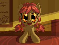 Size: 800x600 | Tagged: safe, artist:rangelost, oc, oc only, pony, cyoa:d20 pony, bust, evening, female, hairband, indoors, looking at you, mare, pixel art, solo