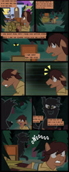 Size: 1280x3180 | Tagged: safe, artist:mr100dragon100, oc, oc:thomas the wolfpony, wolf, wolf pony, comic:a king's journey home, boxes, comic, forest, running, scared, train station