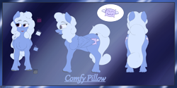 Size: 6500x3250 | Tagged: safe, artist:tai kai, oc, oc:comfy pillow, pegasus, pony, female, pillow, rear view, reference, reference sheet