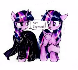 Size: 2780x2493 | Tagged: safe, artist:liaaqila, derpibooru exclusive, twilight sparkle, alicorn, pony, g4, cape, clothes, commission, costume, crossover, dc comics, dc extended universe, fake moustache, high res, justice league, male, self ponidox, superman, tape, traditional art, twilight sparkle (alicorn), unimpressed, zack snyder's justice league