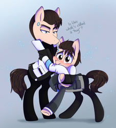 Size: 900x991 | Tagged: safe, artist:montyth, android, pony, robot, robot pony, connor, detroit: become human, gay, male, rk1700, rk800, rk900, stallion, stallion on stallion