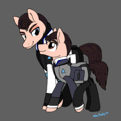 Size: 900x900 | Tagged: safe, artist:montyth, android, pony, robot, robot pony, animated, detroit: become human, rk1700, rk800, rk900, trotting