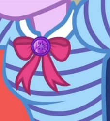 Size: 1920x2110 | Tagged: safe, screencap, sci-twi, twilight sparkle, human, equestria girls, equestria girls series, g4, holidays unwrapped, the cider louse fools, spoiler:eqg series (season 2), boobshot, bowtie, breasts, cropped, female, geode of telekinesis, jewelry, magical geodes, necklace, pictures of chests, solo