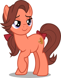 Size: 6284x8000 | Tagged: safe, artist:fruft, swoon song, earth pony, pony, g4, absurd resolution, background pony, bow, female, hair bow, lidded eyes, mare, raised hoof, simple background, smiling, solo, tail, tail bow, transparent background, vector