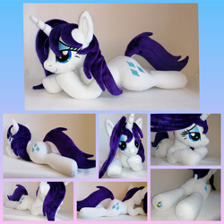 Size: 4096x4096 | Tagged: safe, artist:calusariac, rarity, pony, g4, absurd resolution, irl, lying down, photo, plushie, prone, solo