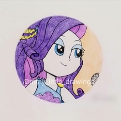 Size: 1080x1080 | Tagged: safe, artist:mmy_little_drawings, rarity, equestria girls, equestria girls series, g4, rollercoaster of friendship, bedroom eyes, bust, clothes, eyelashes, female, smiling, solo, traditional art, watermark