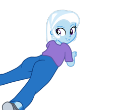 Size: 1318x1151 | Tagged: safe, artist:gmaplay, trixie, human, equestria girls, g4, ass, butt, female, lying down, prone, simple background, solo, the great and powerful ass, transparent background