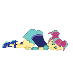 Size: 2952x2952 | Tagged: safe, artist:gmaplay, sour sweet, equestria girls, g4, alternate hairstyle, ass, butt, face down ass up, high res, simple background, solo, sour seat, transparent background