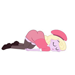 Size: 2952x2952 | Tagged: safe, alternate character, alternate version, artist:gmaplay, luckette, equestria girls, g4, ass, ass up, butt, equestria girls-ified, eyes closed, face down ass up, female, high res, open mouth, simple background, sleeping, solo, transparent background