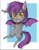 Size: 1032x1316 | Tagged: safe, artist:colliflour, oc, oc only, oc:colli, bat pony, bat pony oc, bat wings, chibi, cute, fangs, female, happy, mare, piercing, wings