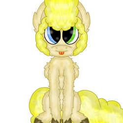 Size: 1000x1000 | Tagged: safe, earth pony, pony, captain underpants, captain underpants: the first epic movie, colt, heterochromia, male, ponified, remake, simple background, sitting, tongue out, transparent background