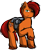 Size: 429x525 | Tagged: safe, artist:skydreams, oc, oc:scorched earth, earth pony, pony, fallout equestria, battle saddle, ear piercing, earring, earth pony oc, female, green eyes, grenade launcher, jewelry, mare, orange fur, piercing, red mane, red tail, simple background, sketch, transparent background, weapon