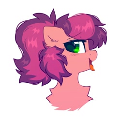 Size: 800x800 | Tagged: safe, artist:mirtash, oc, oc only, pony, blushing, bust, solo, tongue out
