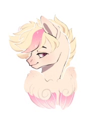 Size: 732x1000 | Tagged: safe, artist:drdepper, oc, oc only, pegasus, pony, lidded eyes, looking at you, looking back, smiling, solo, sparkles