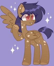 Size: 1362x1671 | Tagged: safe, artist:softpound, oc, oc only, pegasus, pony, smiling, sparkles, spread wings, waving, wings