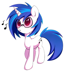 Size: 1887x2108 | Tagged: dead source, safe, artist:grumblepluck, dj pon-3, vinyl scratch, pony, unicorn, female, mare, music notes, simple background, solo, transparent background, whistling, wrong eye color