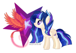 Size: 3186x2226 | Tagged: safe, artist:afterglory, oc, oc only, oc:?blitz shine, pegasus, phoenix, pony, female, high res, mare, simple background, solo, transparent background