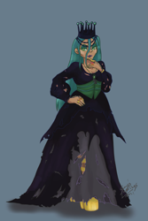 Size: 1181x1772 | Tagged: safe, artist:shacy's pagelings, queen chrysalis, changeling, changeling queen, human, g4, female, humanized, solo