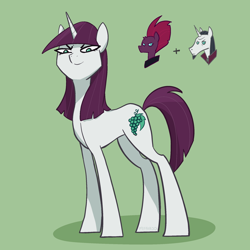 Size: 2048x2048 | Tagged: safe, artist:pfeffaroo, chancellor neighsay, tempest shadow, oc, oc only, oc:sour grapes, pony, unicorn, crack ship offspring, crack shipping, female, high res, looking at you, male, offspring, shipping, smiling, solo, squint, straight, tempest neighsay