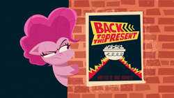Size: 1920x1080 | Tagged: safe, screencap, pinkie pie, earth pony, pony, back to the present, g4.5, my little pony: pony life, back to the future, female, mare, reference, title card