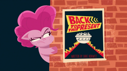 Size: 1920x1080 | Tagged: safe, screencap, pinkie pie, earth pony, pony, back to the present, g4, g4.5, my little pony: pony life, back to the future, female, mare, reference, title card