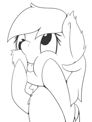 Size: 1113x1472 | Tagged: safe, artist:icy wings, derpy hooves, pegasus, pony, g4, :p, cheeks, cross-eye, cute, lineart, tongue out